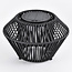 Lampe de table solaire Wovra noire à corde tressée, LED intégrée