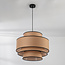 Lampe suspendue de style japonais Zohra avec tissu naturel
