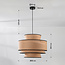 Lampe suspendue de style japonais Zohra avec tissu naturel
