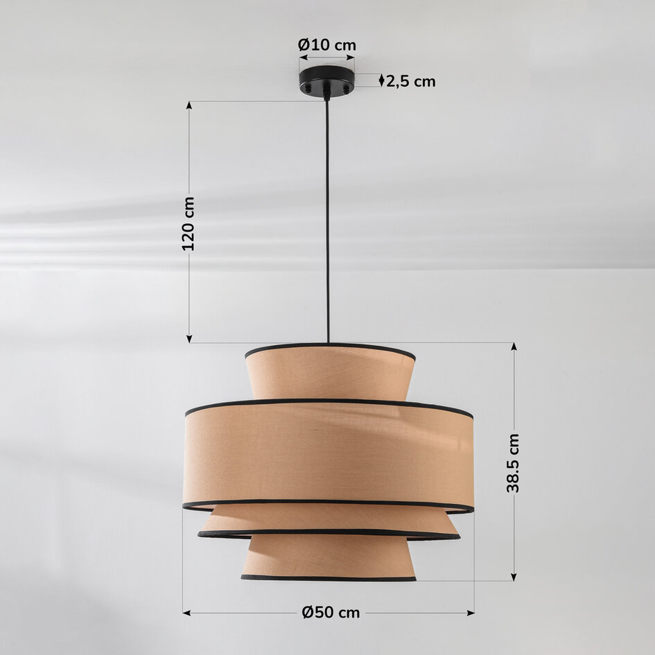 Suspension Zohra - Japandi et abat-jour naturel