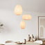 3-lichts hanglamp Fabrica - beige stoffen lampionnen