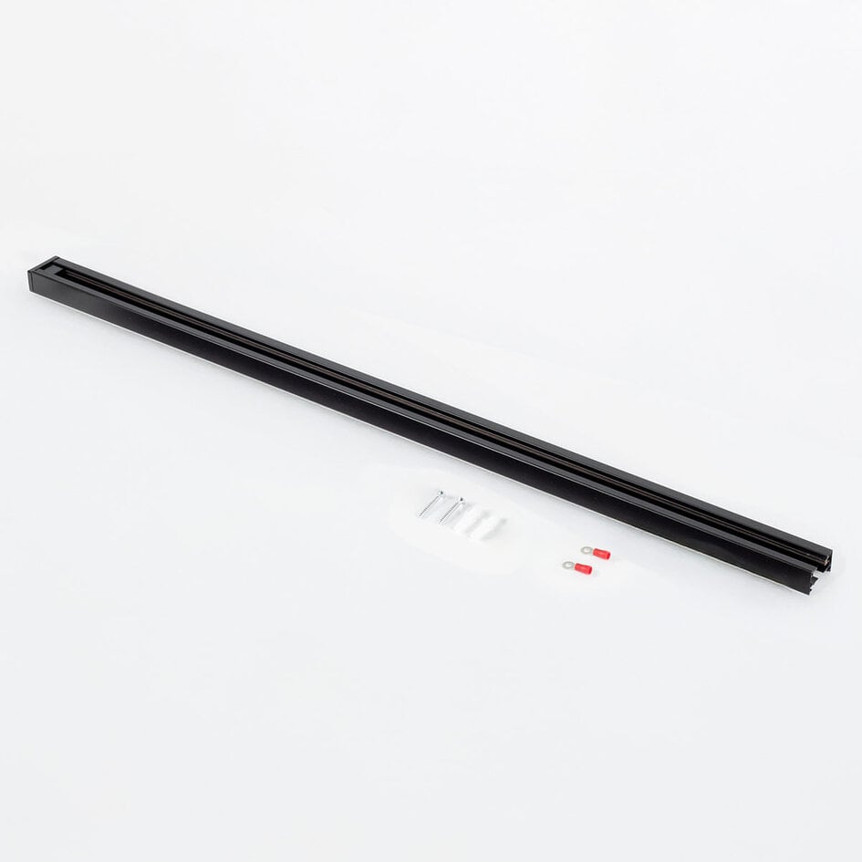 Rail monophasé raccordable de 75 cm sans bloc d’alimentation, embout inclus, noir