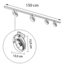 Modern 1-fase railsysteem van 1,5 meter met Skaly spots - plafondlamp