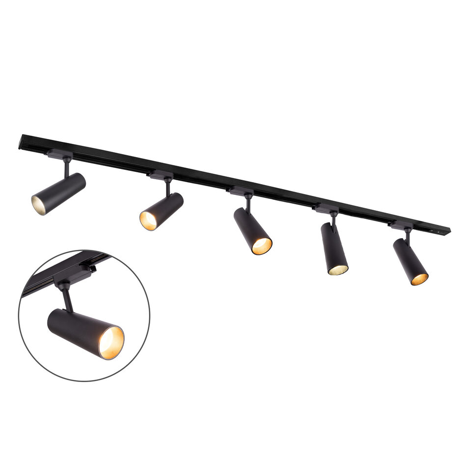 Modern 1-fase railsysteem van 1,5 meter met Jazz spots - plafondlamp