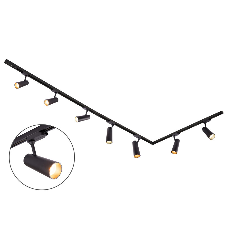 Modern 1-fase railsysteem van 3 meter met Jazz spots - plafondlamp