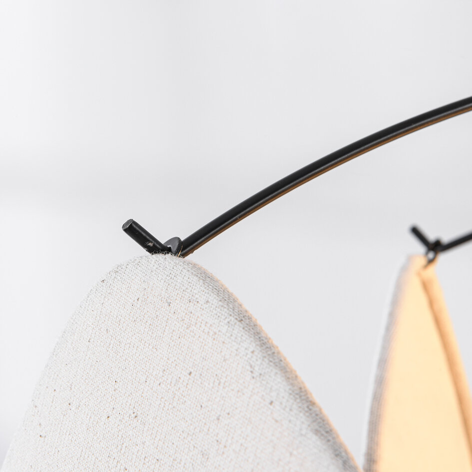 Lampe suspendue en lin, blanc et noir - Floare