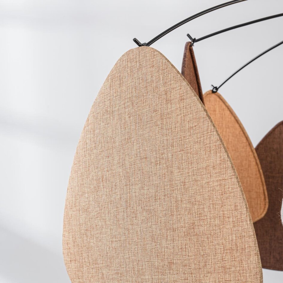 Lampe suspendue moderne noire Floare, trois couleurs de lin