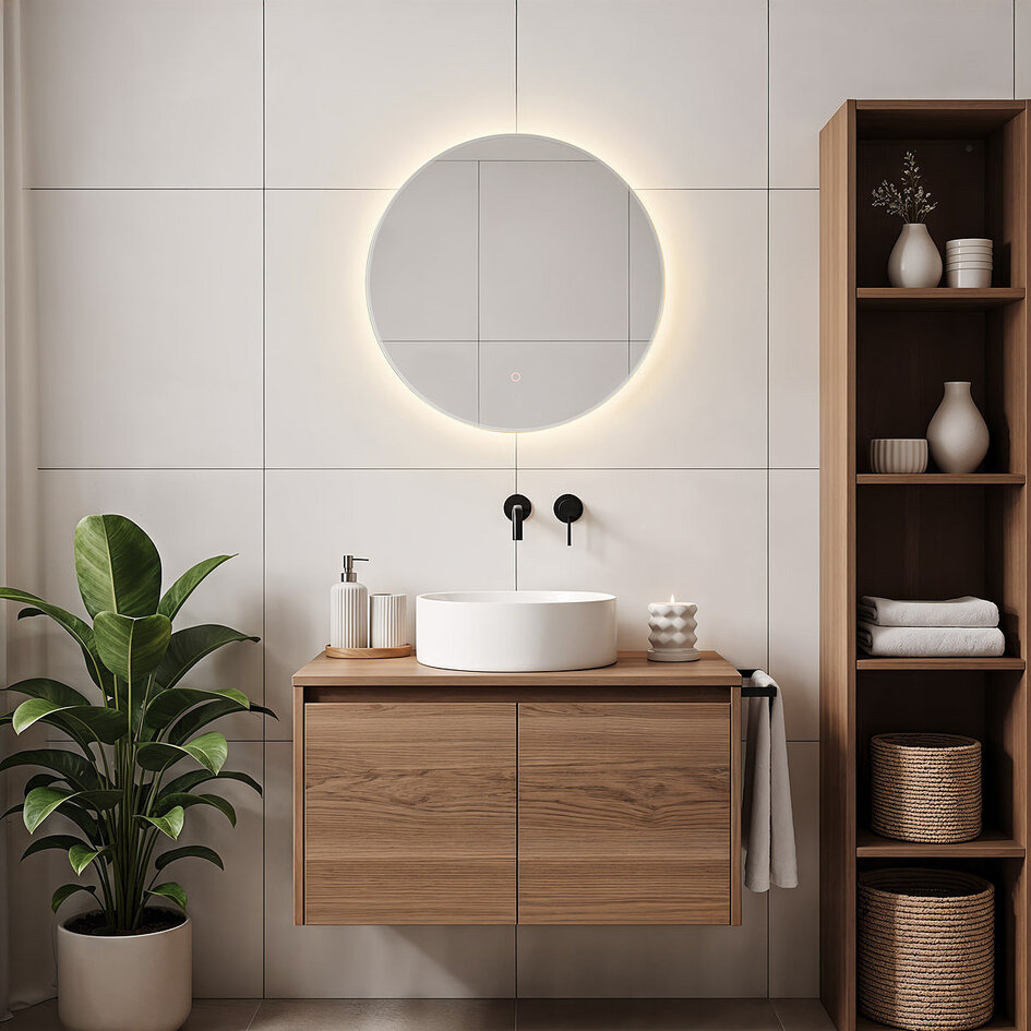 Badkamerspiegel Reflecta Ø60 cm – touch dimbaar, kleurinstelbaar, met verwarming