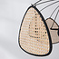 Zwarte boho hanglamp Floare met rotan