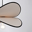 Design hanglamp Sapca, wit linnen met zwarte accenten