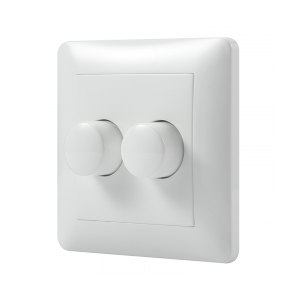 Duo muurdimmer, inbouw 2 x 0-200W