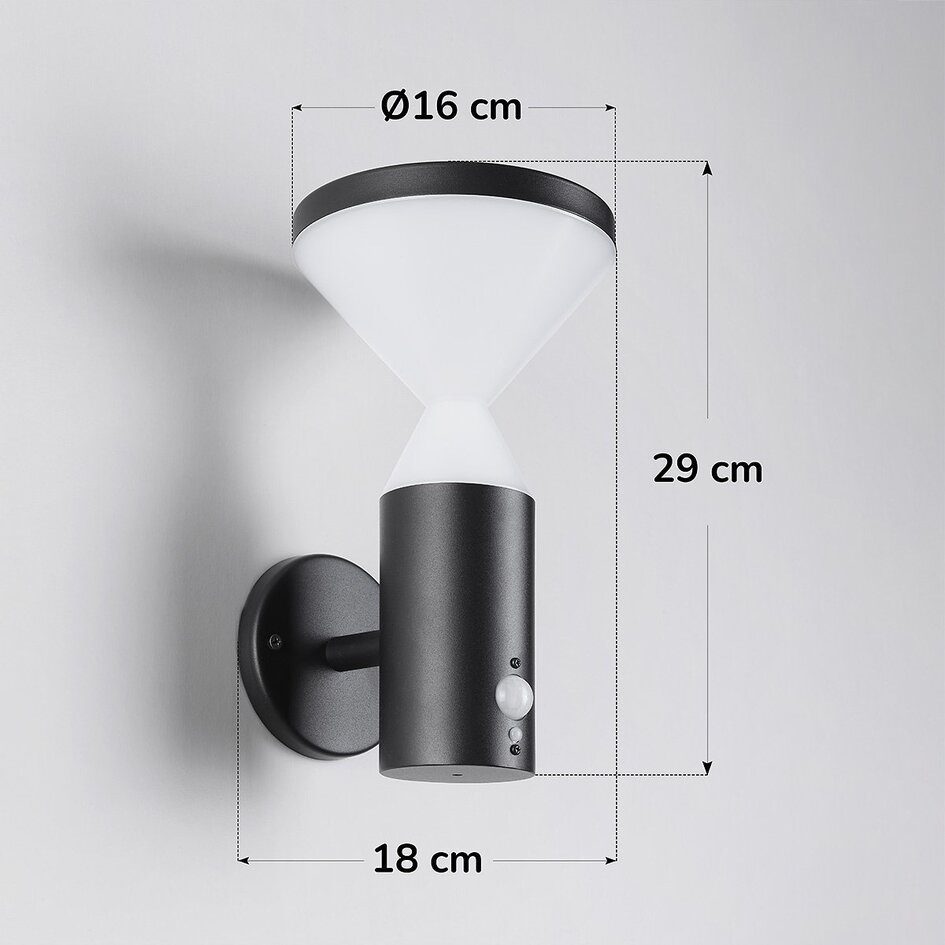 Moderne solar buitenwandlamp zwart met sensor - Chandler