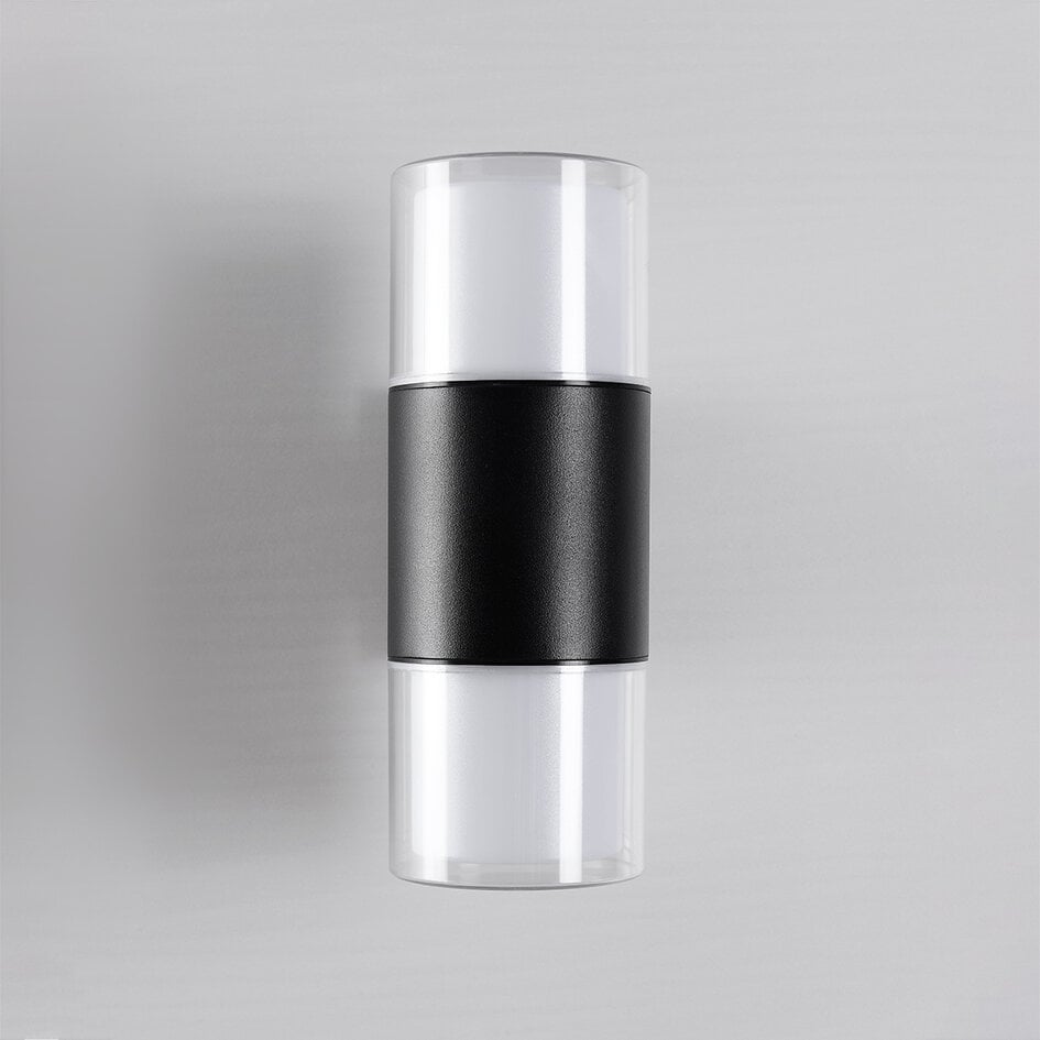 Applique murale extérieure cylindrique Emmy - noire avec LED intégrée