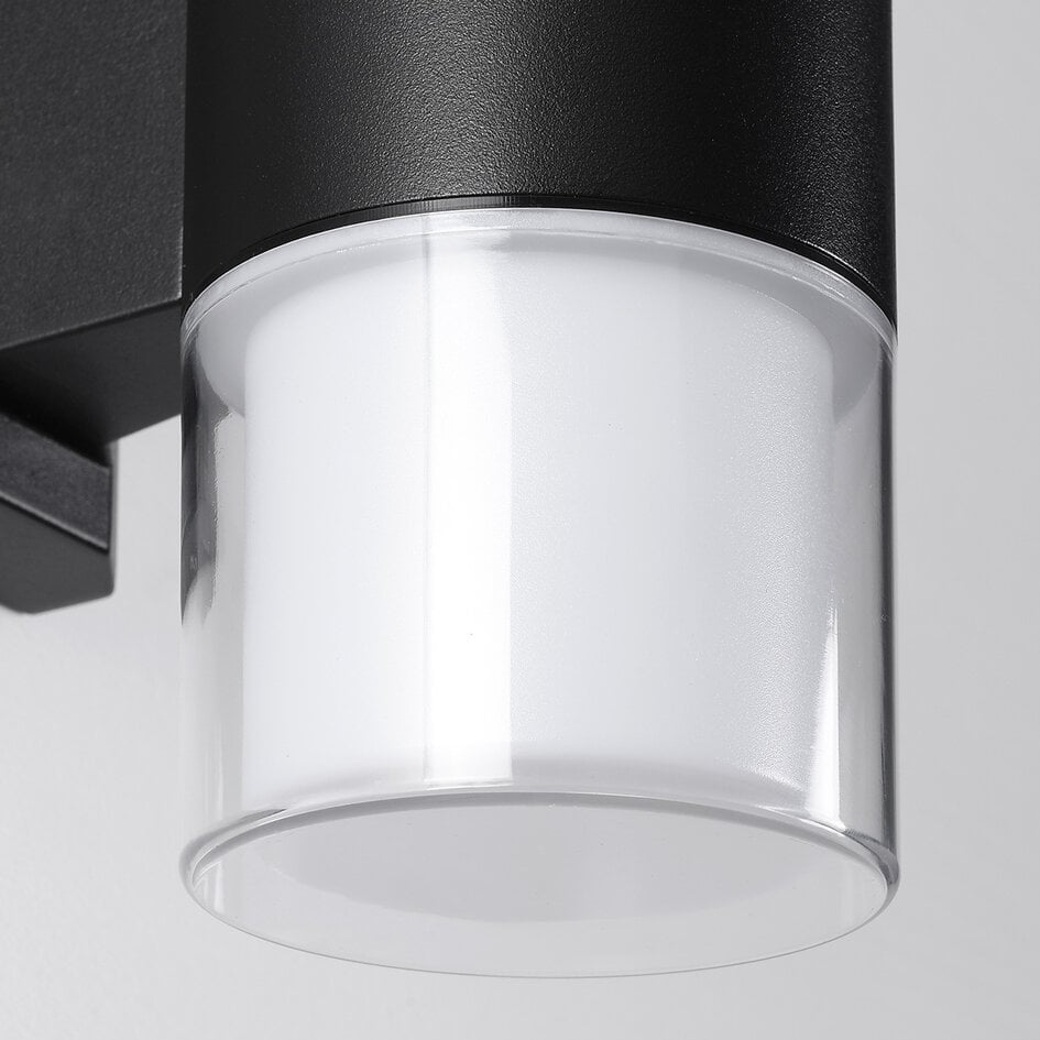 Applique murale extérieure cylindrique Emmy - noire avec LED intégrée
