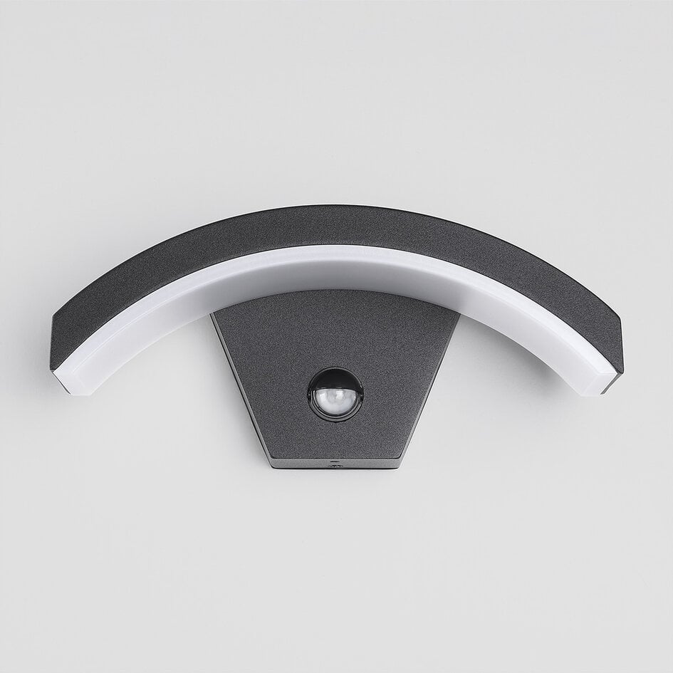 Applique murale extérieure design Vic avec détecteur - noire avec LED intégrée