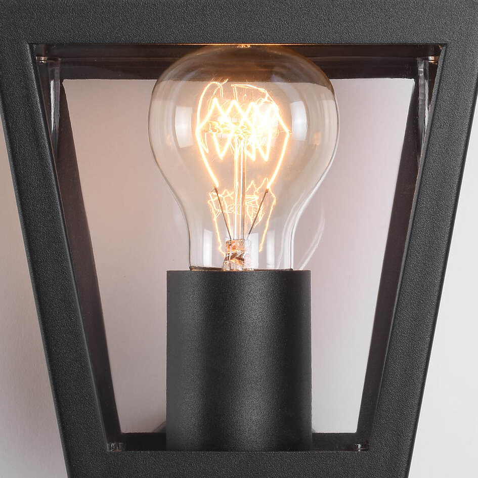 Landelijke buitenwandlamp Dax - zwart