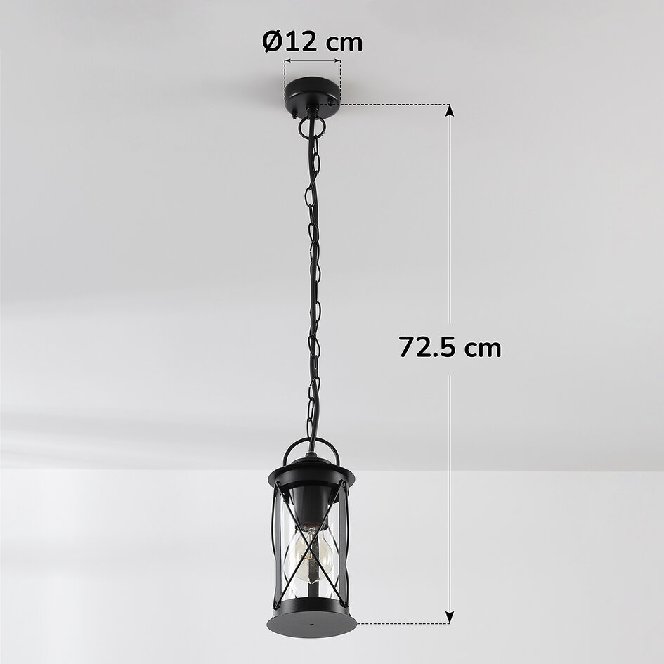 Industriële hanglamp buiten Jayce - zwart