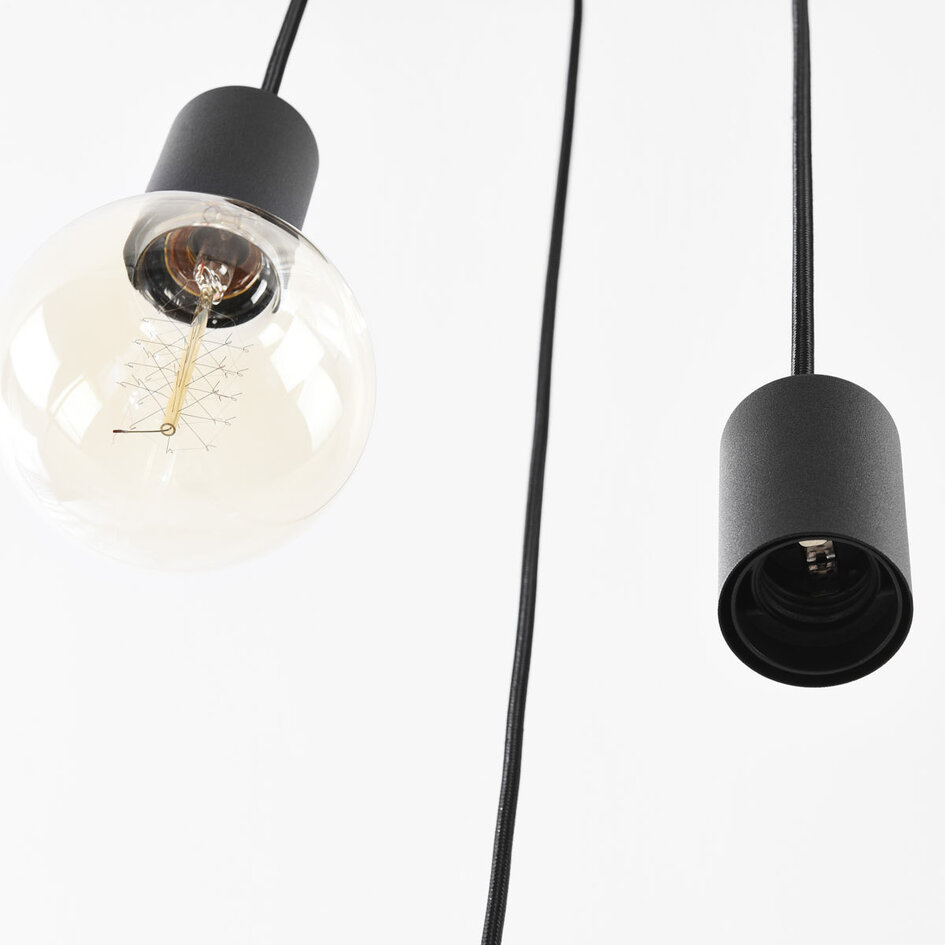 3-lichts moderne snoerpendel Illumine - zwart (excl. E27 lampen)
