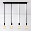 Lampe suspendue industrielle Nivelle noir - 4 lumières