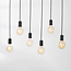 6-lichts snoerpendel Nivelle - zwart (excl. E27 lampen)