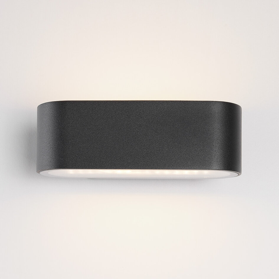 Moderne buitenwandlamp Tino - zwart met geïntegreerde LED