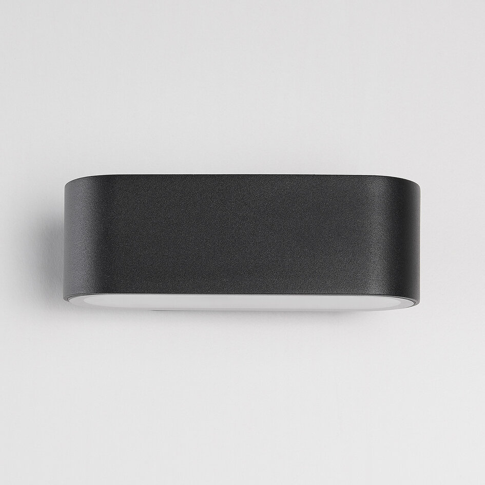 Applique murale extérieure moderne Tino - noire avec LED intégrée