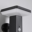 Moderne solar buitenwandlamp zwart met sensor - Aila