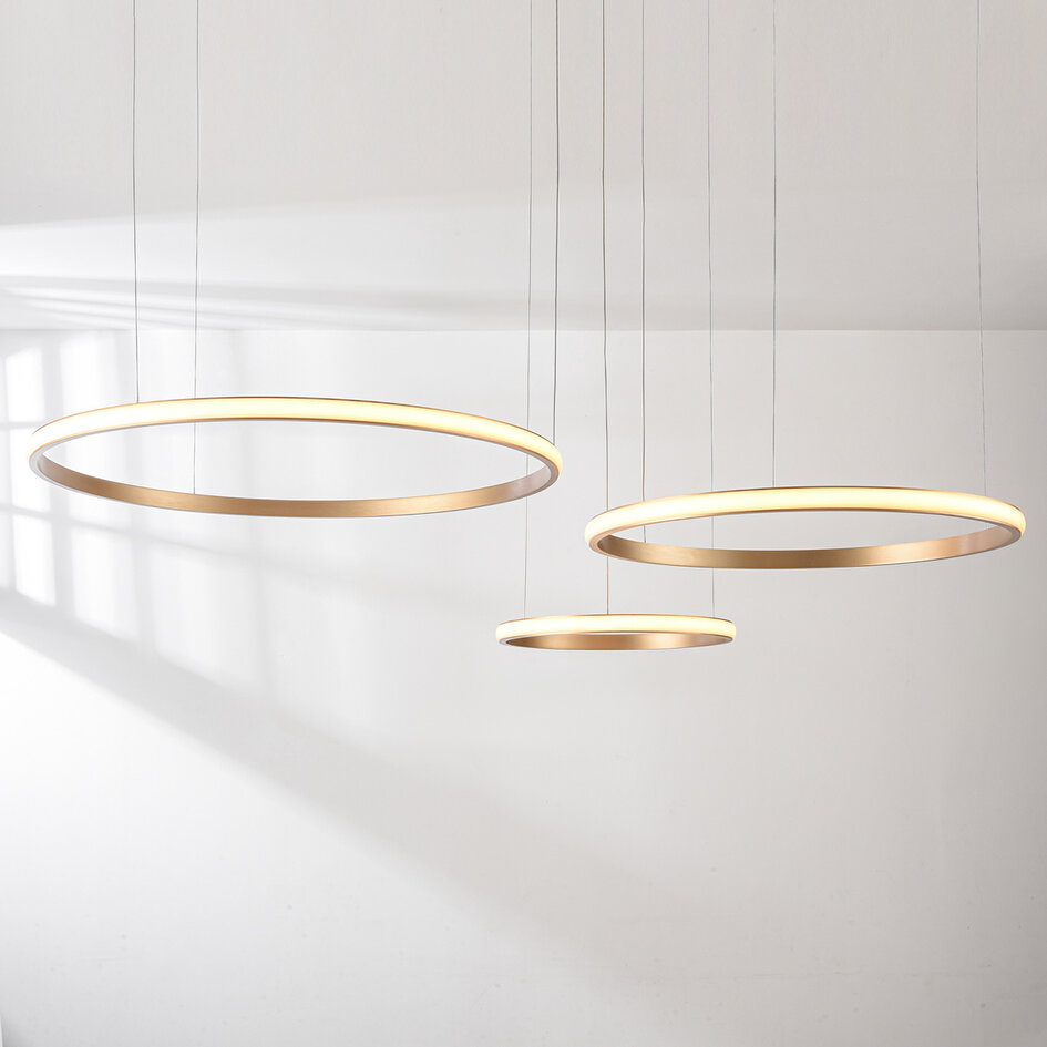 Design hanglamp Seluna met drie 3-staps dimbare ringen