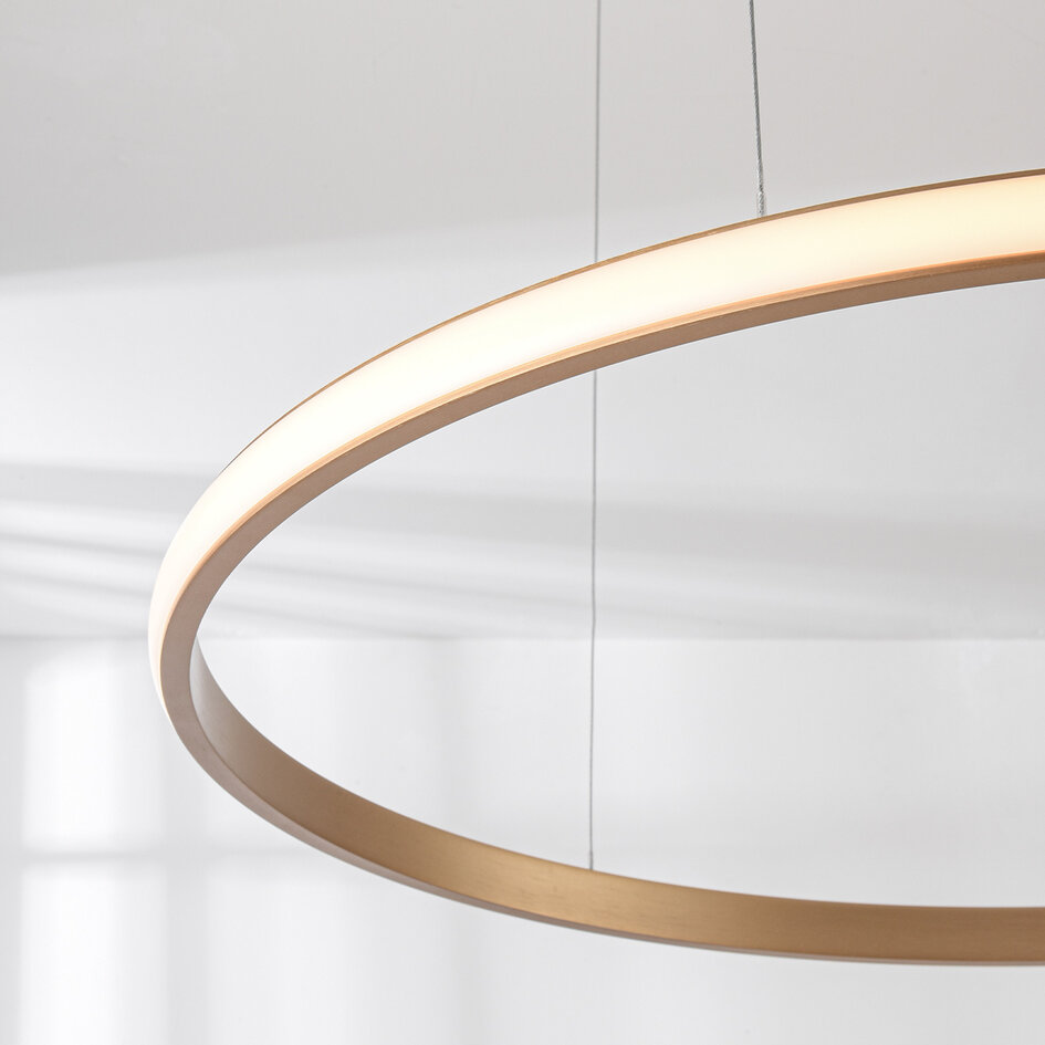 Design hanglamp Seluna met drie 3-staps dimbare ringen