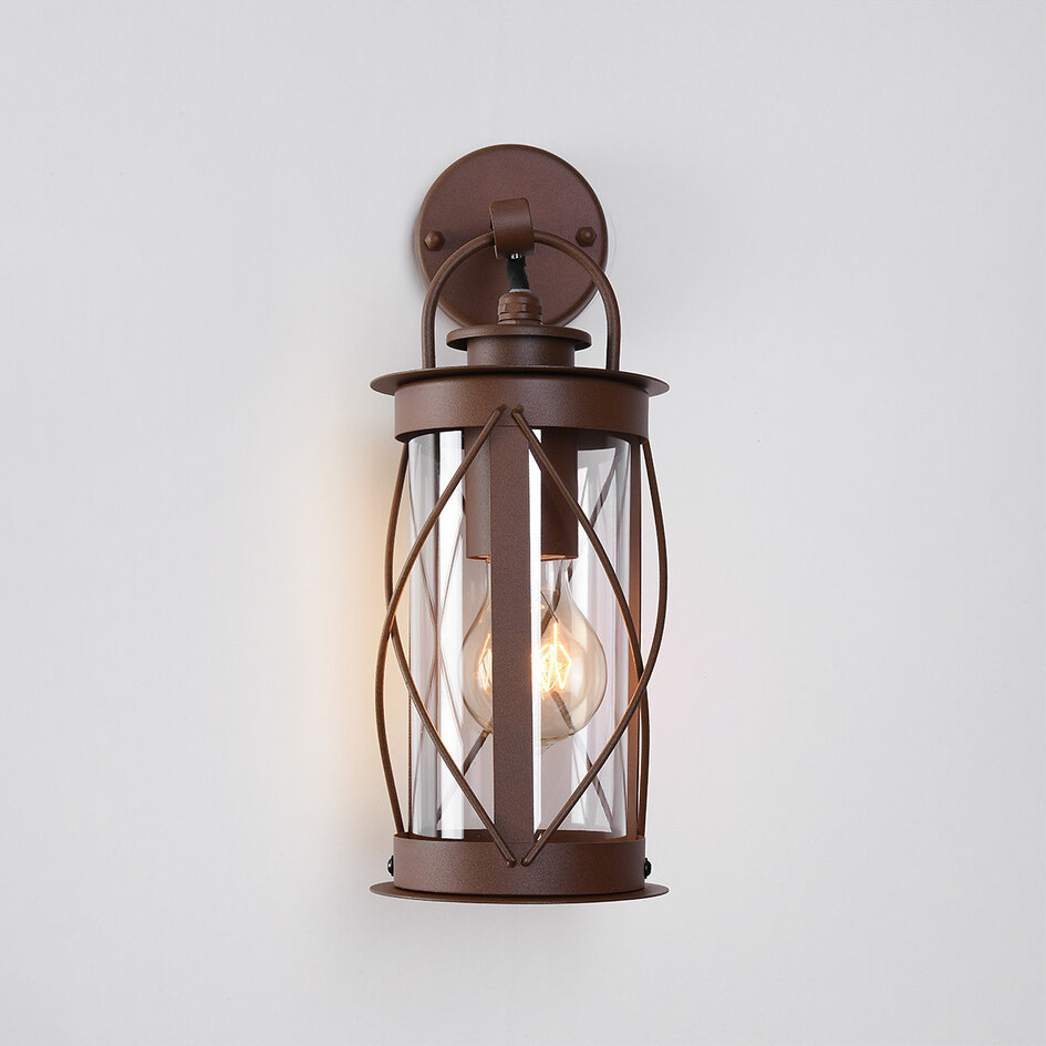RVS industriële muurlamp Alicia - roestbruin