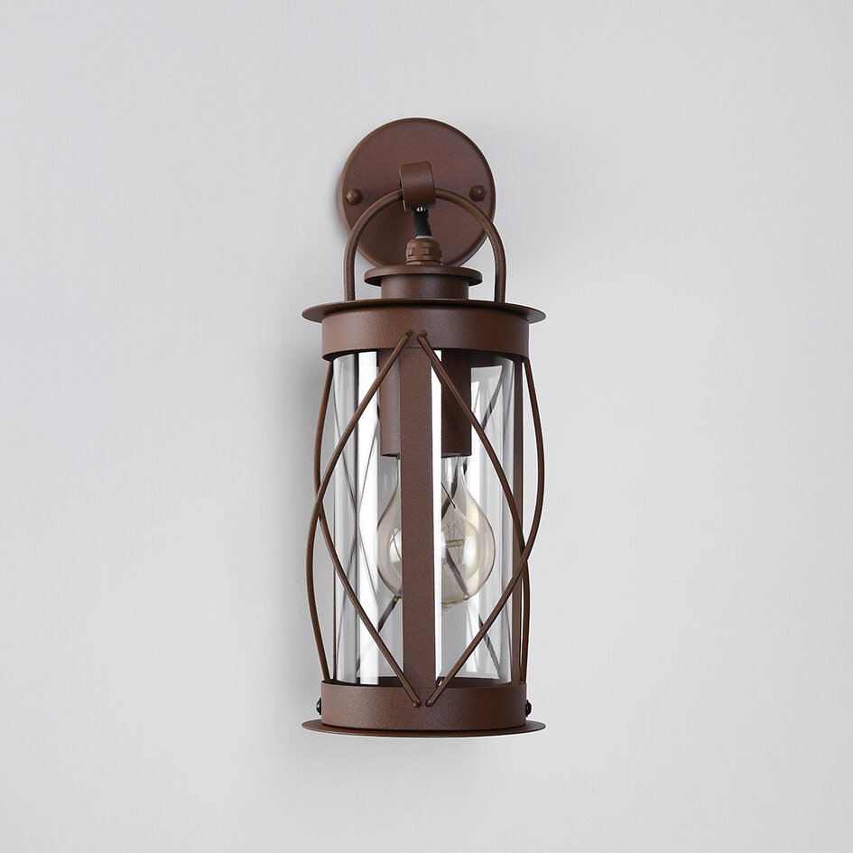 RVS industriële muurlamp Alicia - roestbruin