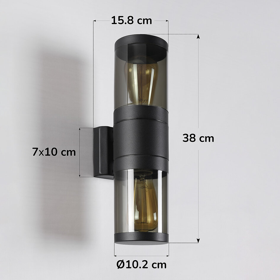 Wandarmatuur Rouen met twee lichtpunten