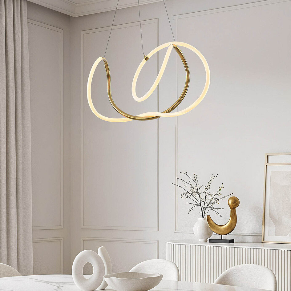 Design hanglamp Lunara met geïntegreerde 3-staps dimbare LEDs - goud