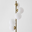 Design staande lamp goud met melkwit glas 5-lichts - Tyson