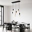 Suspension araignée 6 lumières Caverna - noir avec détails en marbre (ampoules E27 non incluses)