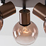Plafondlamp Terra in bruin met drie glazen bollen
