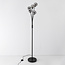 Staande lamp Claire 5-lichts in zwart met smoke glas