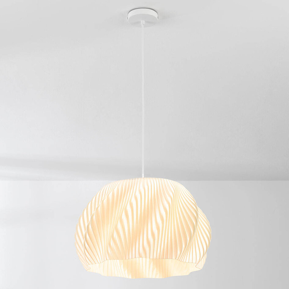 3D-geprinte Japandi hanglamp Tiba met golvend design