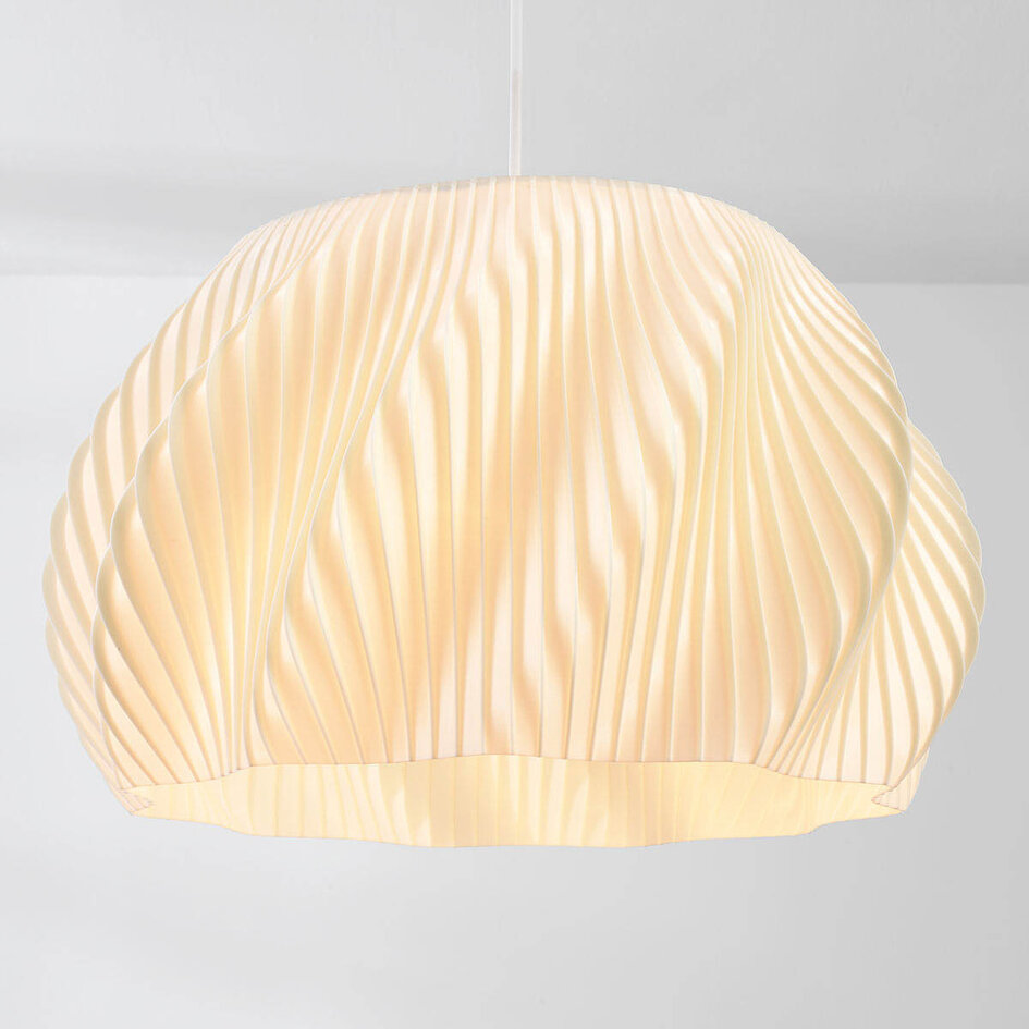 3D-geprinte Japandi hanglamp Tiba met golvend design