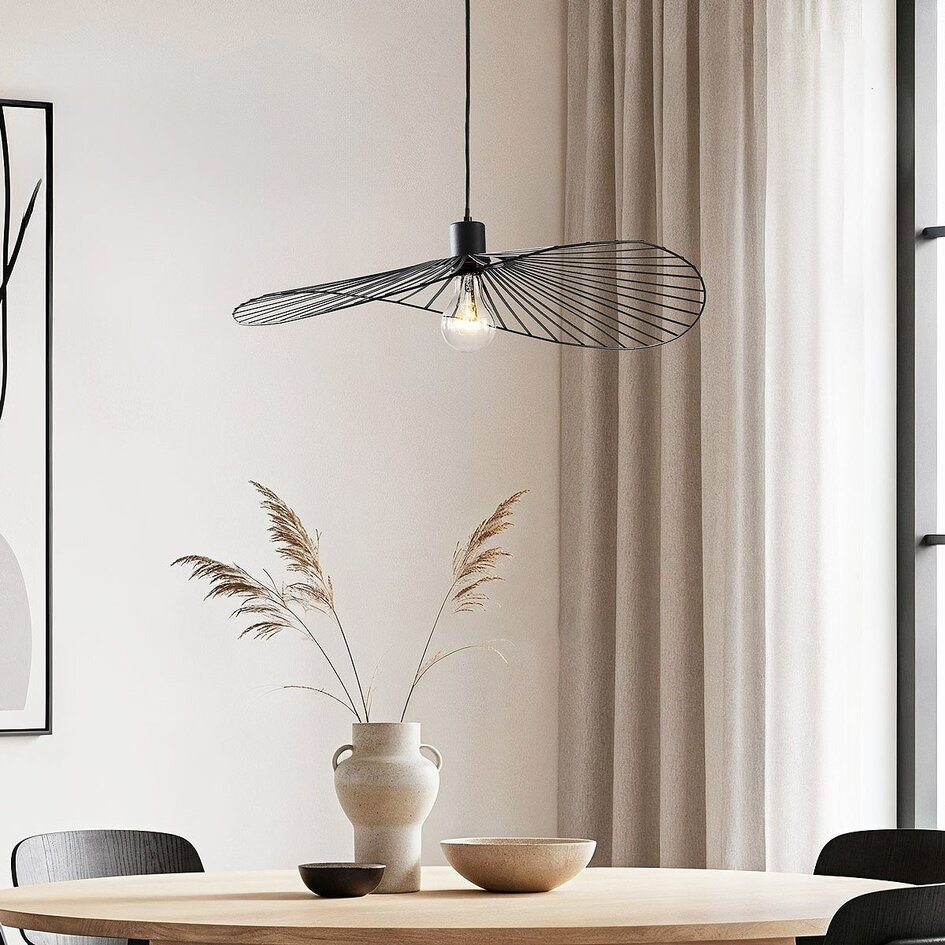 Lampe suspendue Linae en métal noir