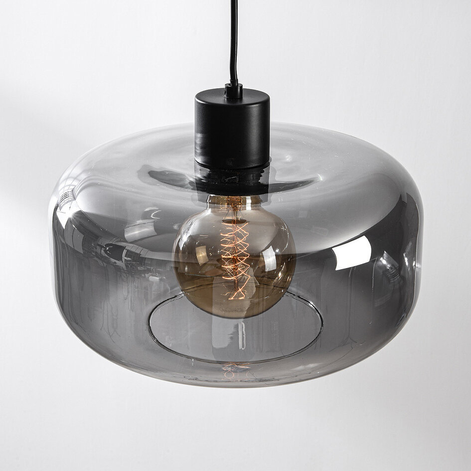 Eigentijdse hanglamp Shade met moderne twist - smoke glas