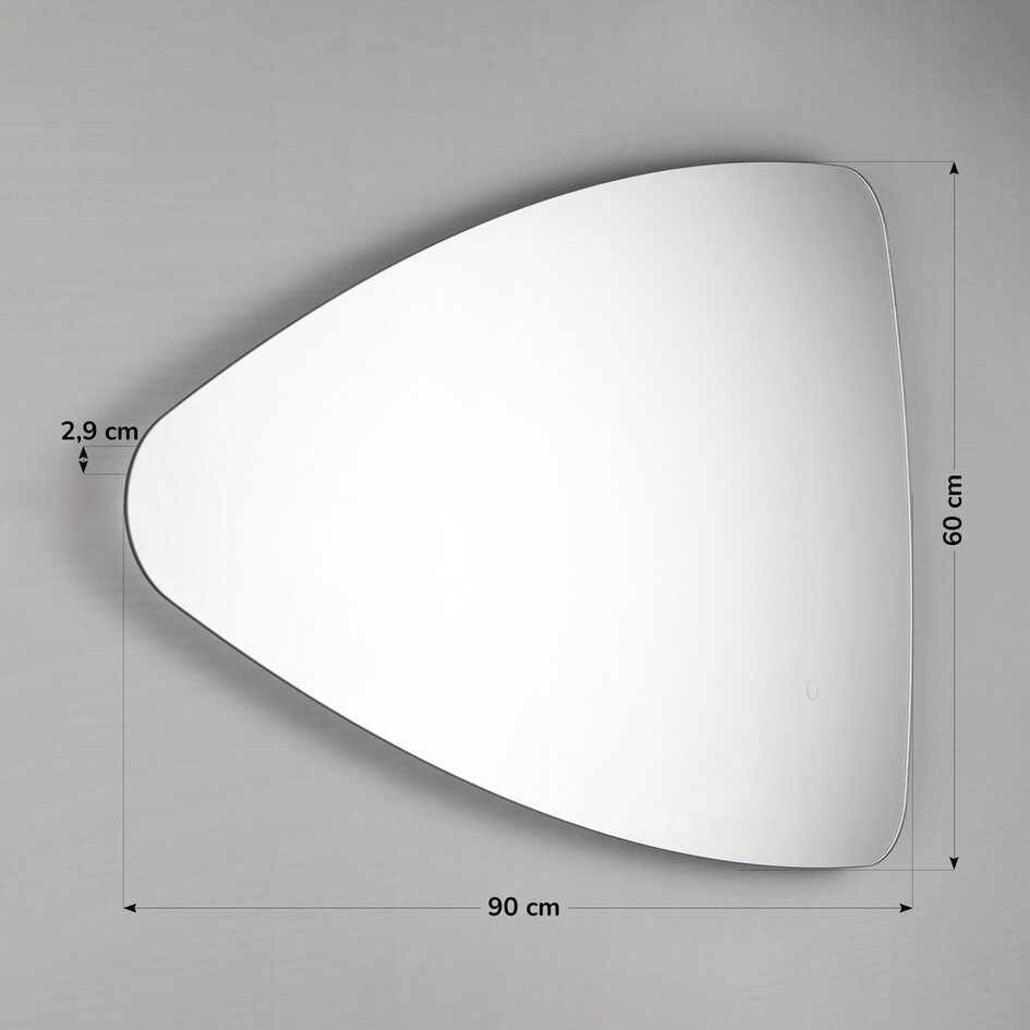 Badkamerspiegel Vitra 90 x 60 cm – touch dimbaar, kleurinstelbaar met verwarming