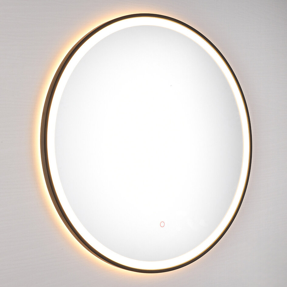 Miroir de salle de bain avec éclairage Radi Ø60 cm - LEDs dimmables avec capteur tactile, couleurs réglables et miroir chauffant