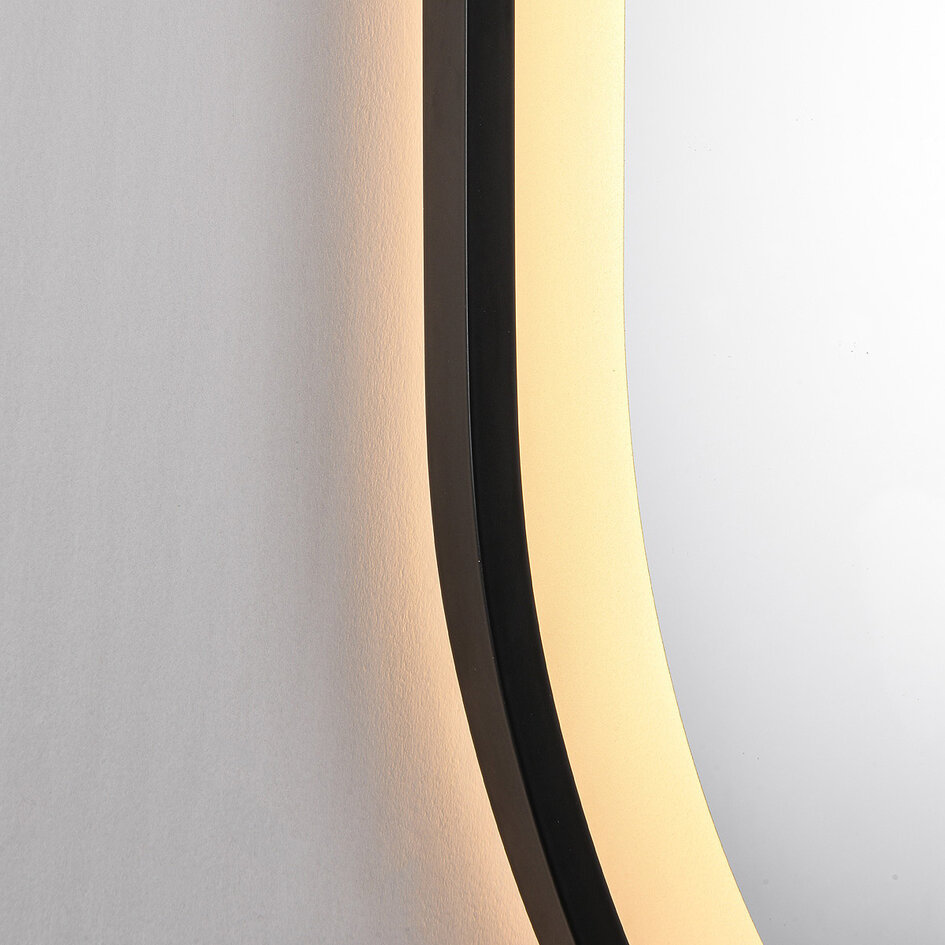 Miroir de salle de bains Flare avec LED dimmables, capteur tactile, couleurs réglables et miroir chauffant