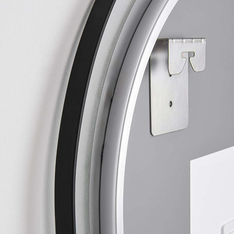 Miroir de salle de bains Flare avec LED dimmables, capteur tactile, couleurs réglables et miroir chauffant