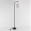 Lampadaire noir avec abat-jour en lin - Hygge