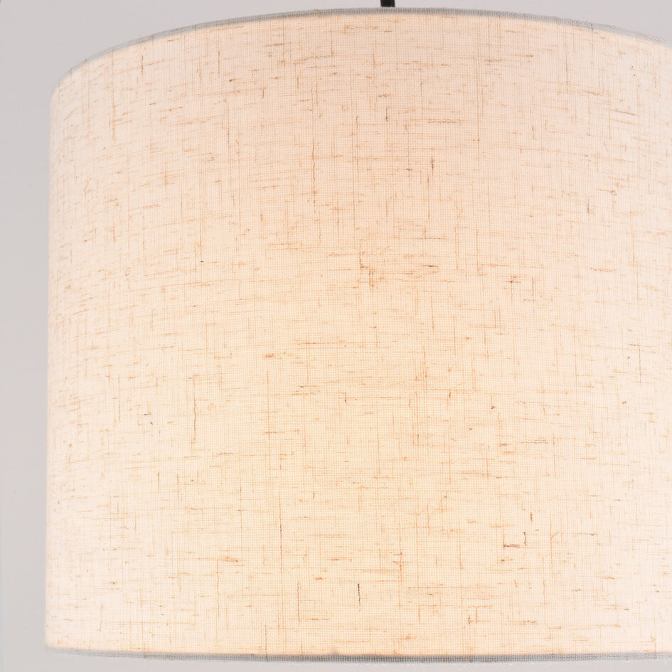 Lampadaire noir avec abat-jour en lin - Hygge