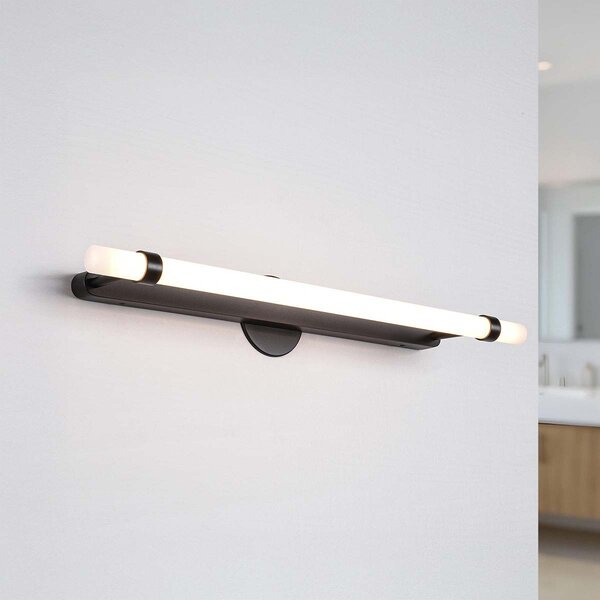 Miroir de salle de bain noir avec LED intégrées - Optix