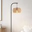 Lampadaire Japandi Sora noir avec abat-jour naturel