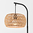 Lampadaire Japandi Sora noir avec abat-jour naturel